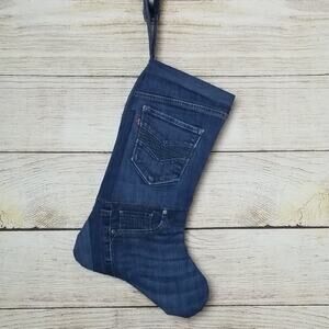Upcycled Levi's Denim Christmas Stocking Handmade